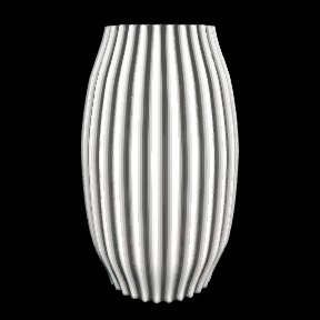 Lantern Pendant: A tall, softly bulged lantern with fine vertical ribs.