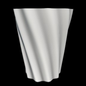 Light Twist: Ten soft ribs with a quarter turn over the full height.